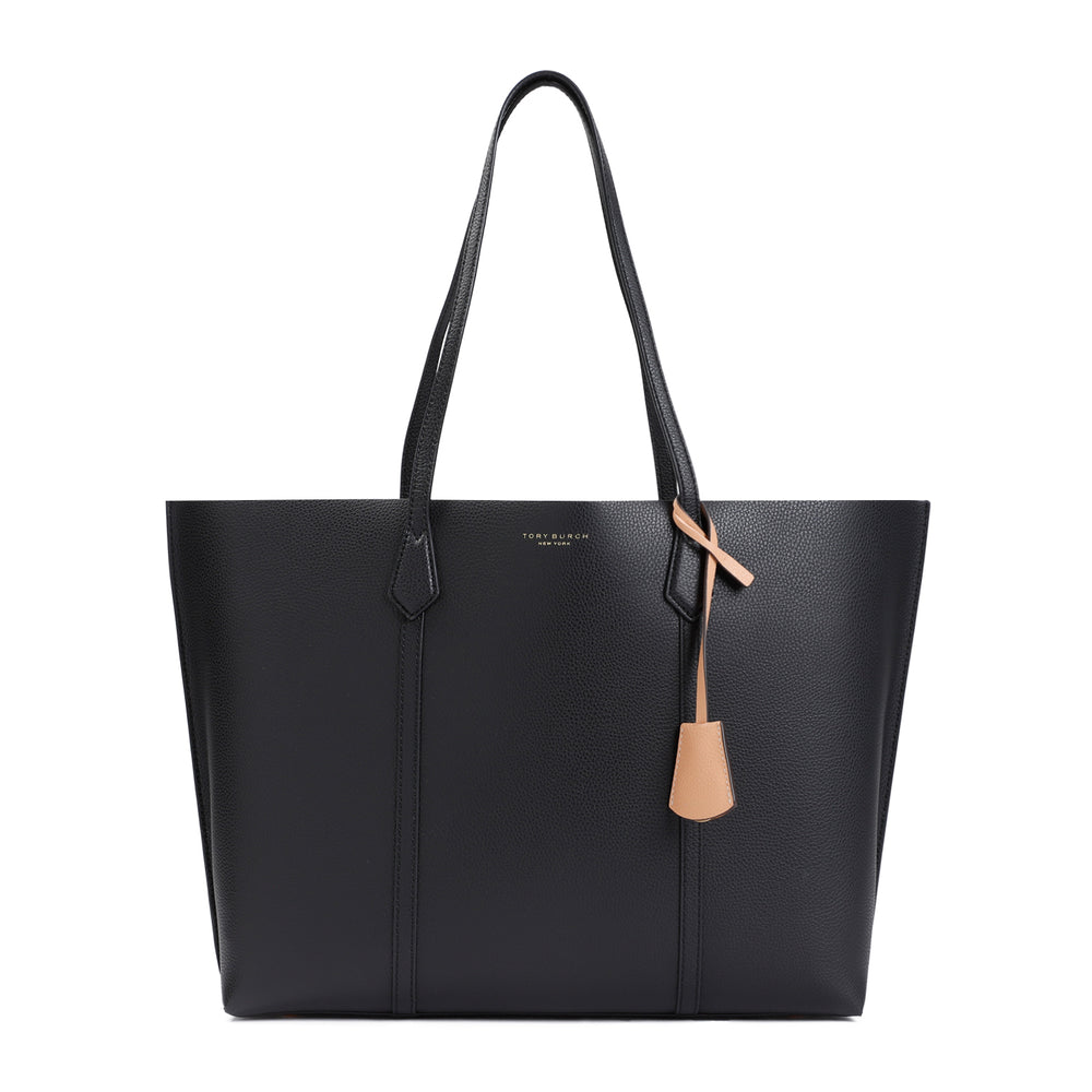 Black Perry Triple Grained Leather Tote Bag-1
