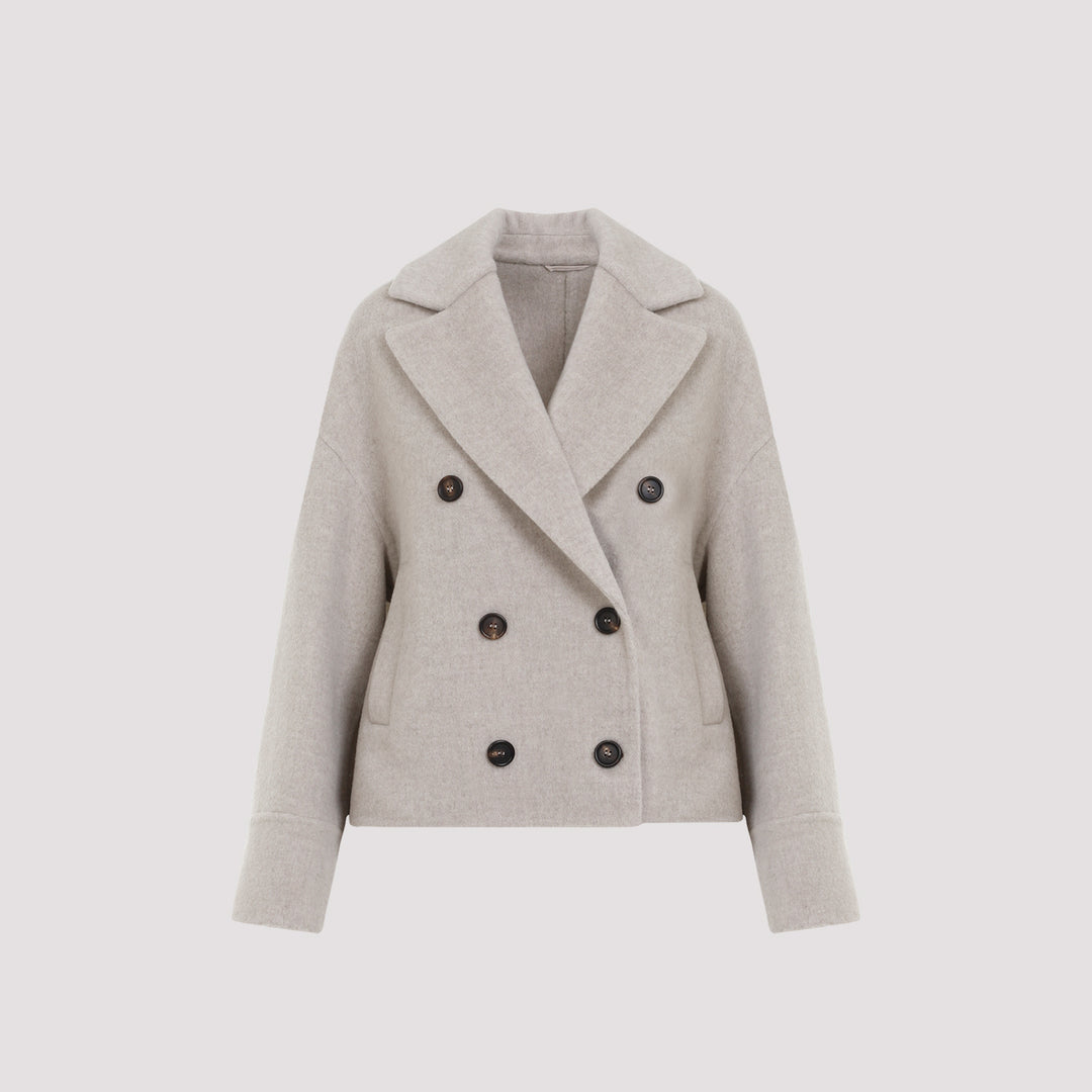 Beige DB Couture Wool Coat-0