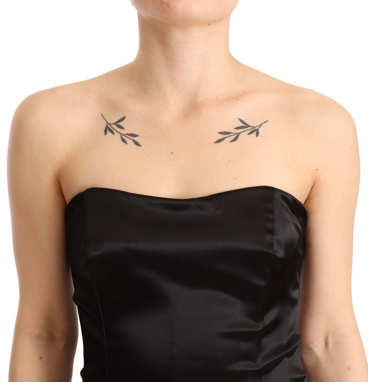 Dolce & Gabbana Black Silk Stretch Sheath Mermaid Gown Dress