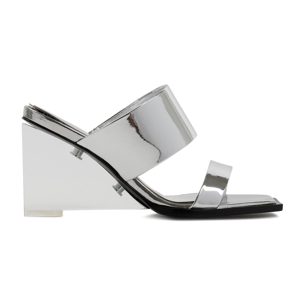 Silver Calf Leather Sandals-1