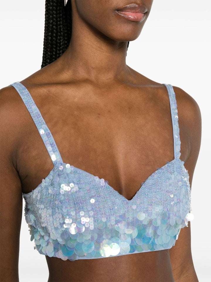 iridescent sequin cropped top-18