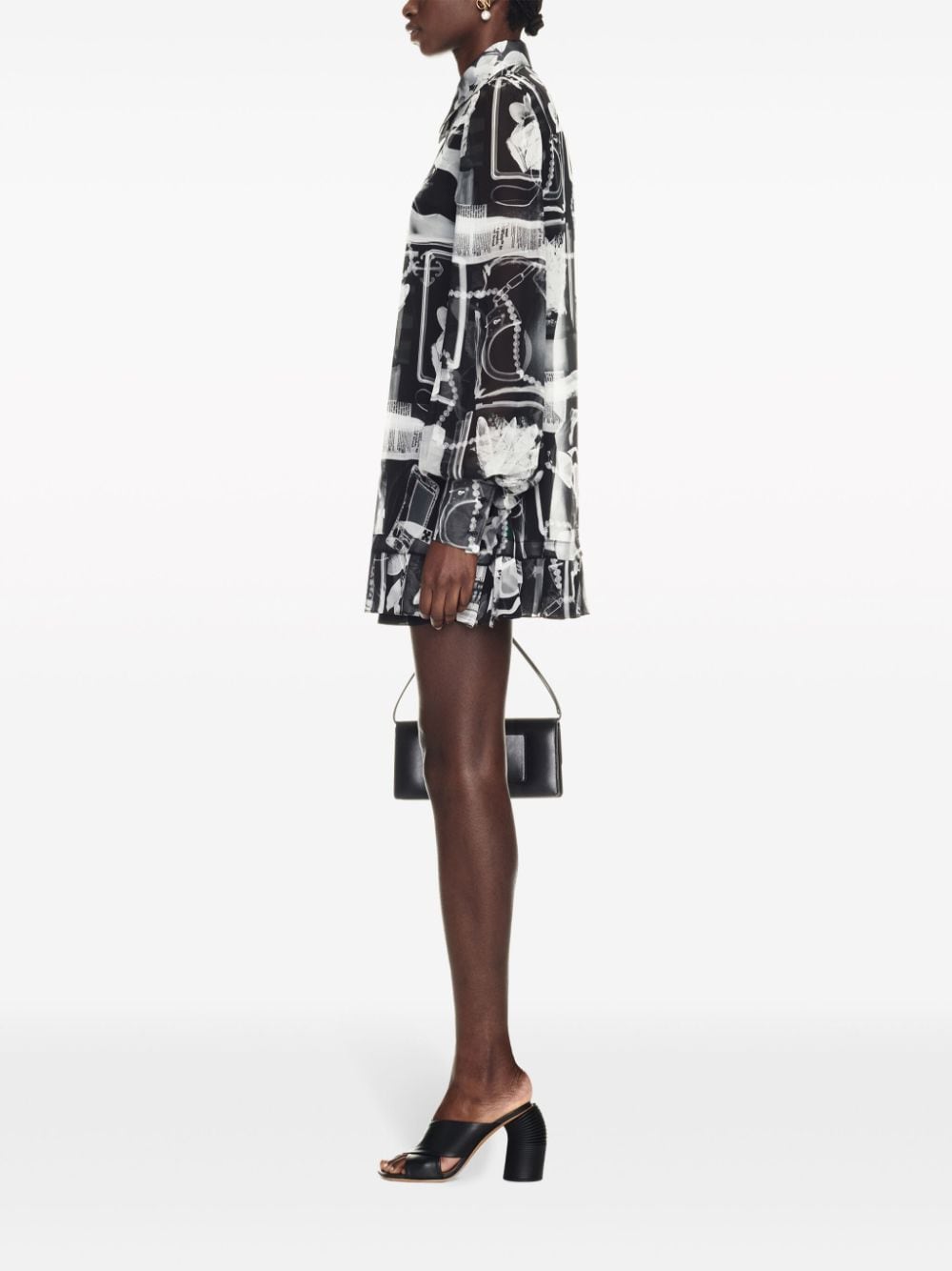 X-Ray-print silk shirt dress-3