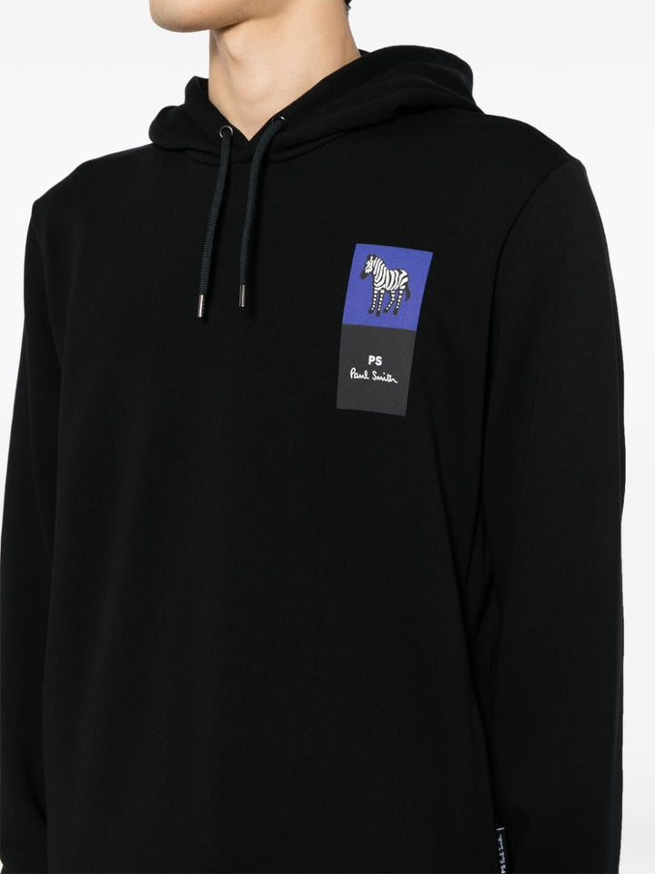 logo-print organic cotton hoodie-4
