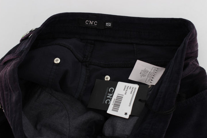 Costume National Purple Cropped Corduroys Jeans
