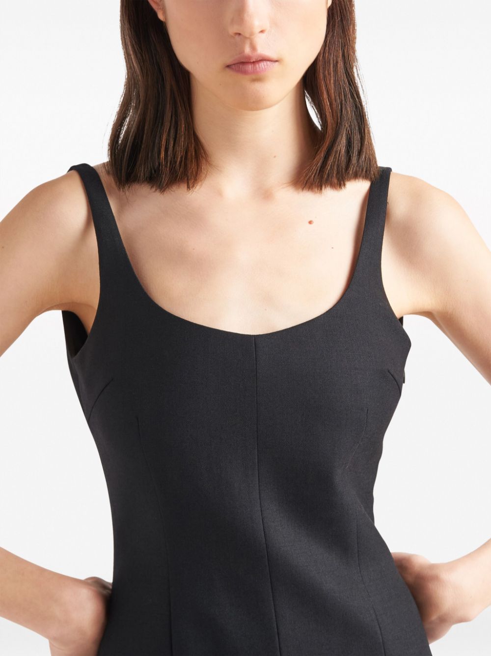 enamel triangle-logo wool dress-4