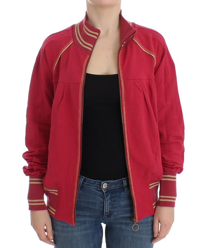 John Galliano Pink Mock Zip Cardigan Sweatshirt Sweater