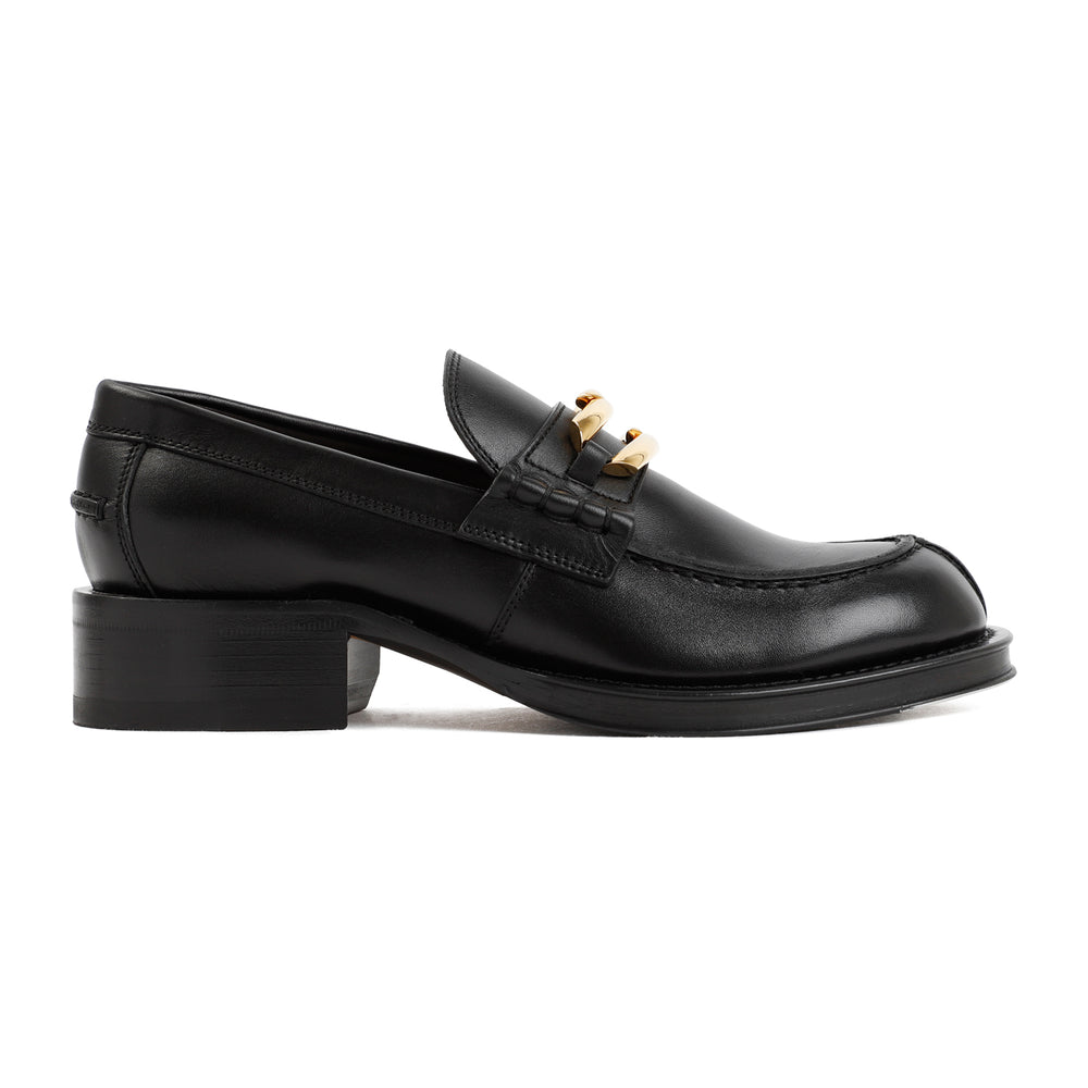 Black Calf Leather Medley Loafers-1