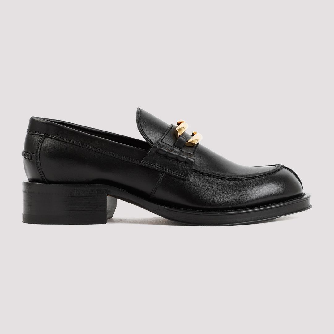 Black Calf Leather Medley Loafers-2