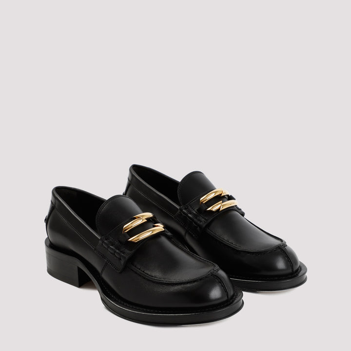 Black Calf Leather Medley Loafers-4