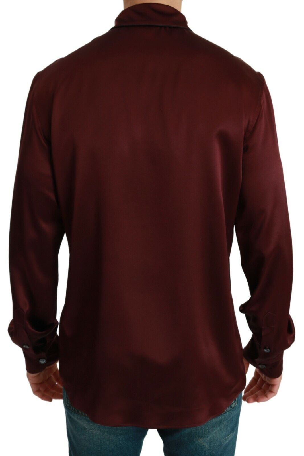 Dolce & Gabbana Bordeaux Silk Pajama Casual Shirt
