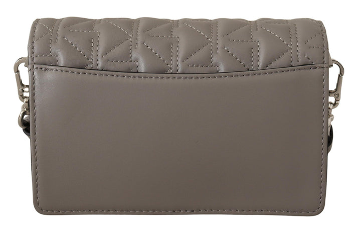 Karl Lagerfeld Light Grey Leather Crossbody Bag