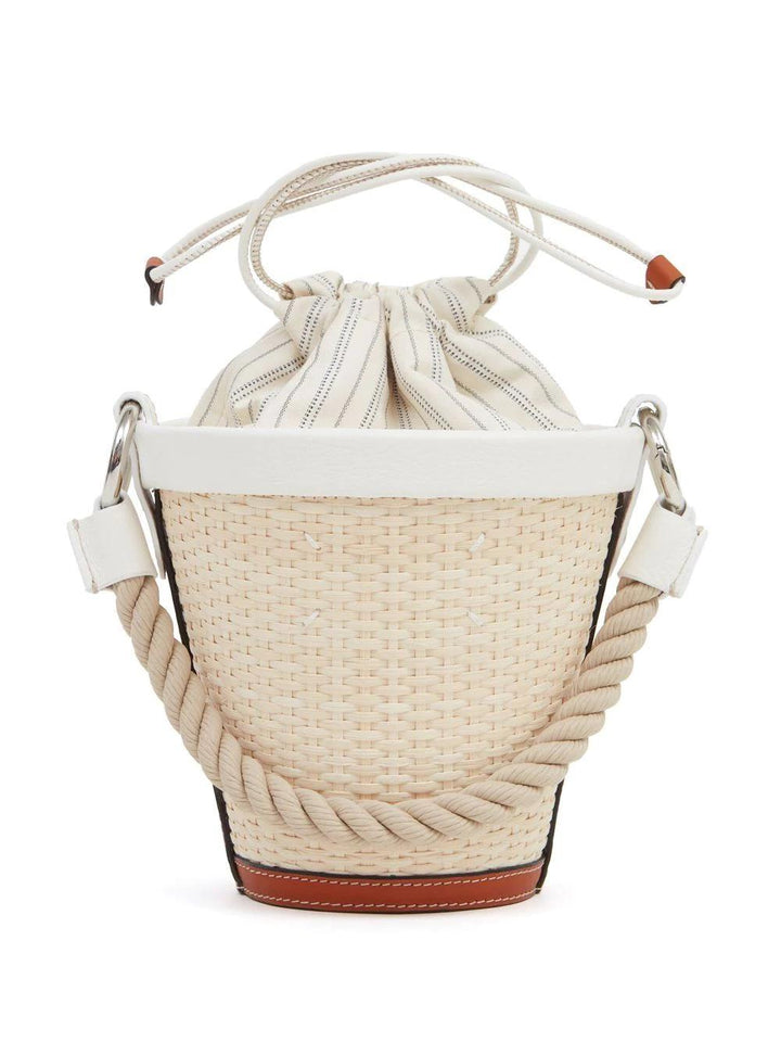 MAISON MARGIELA Fire Bucket woven-raffia shoulder bag-3