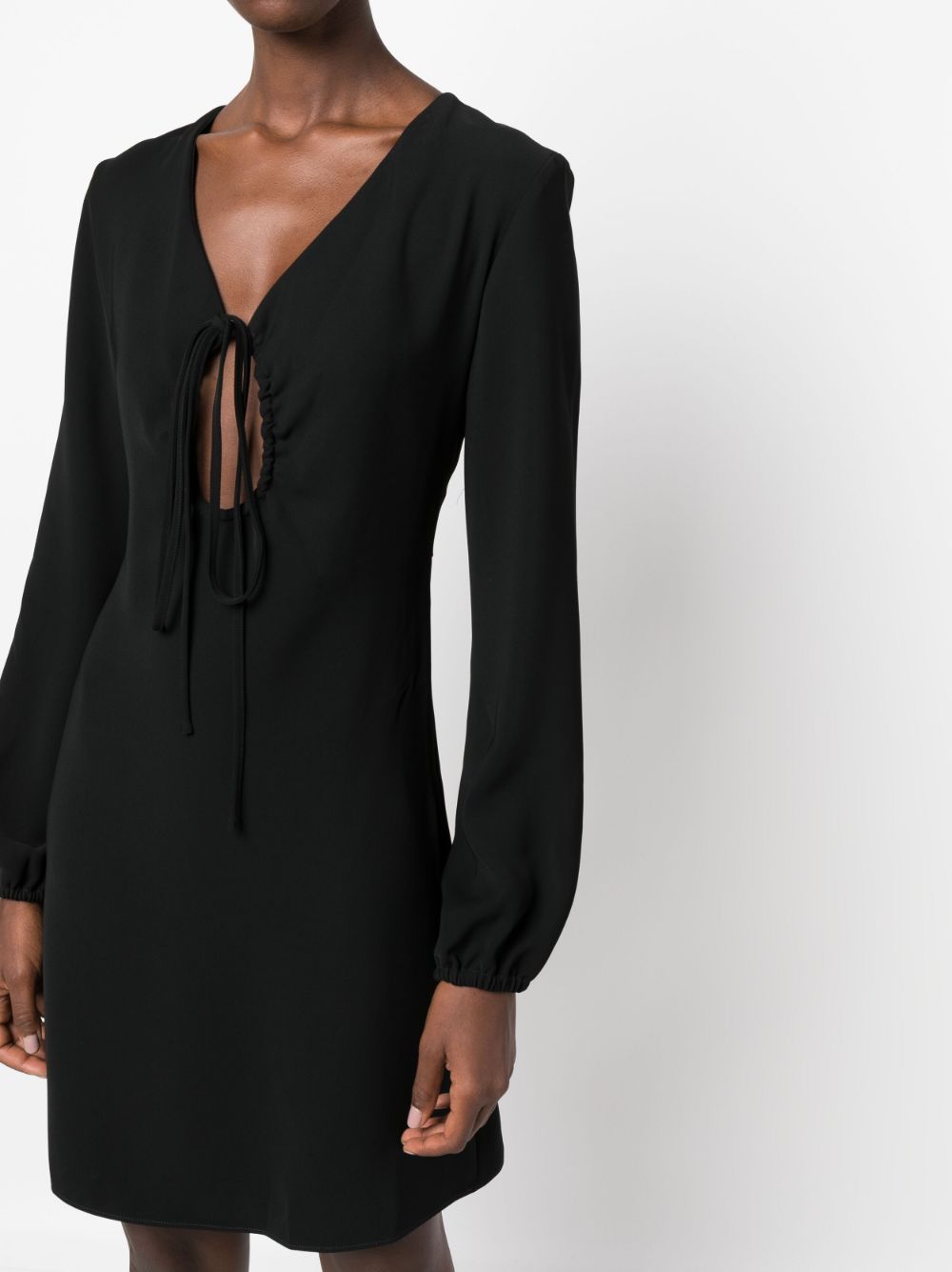 PAROSH Abito V-neck keyhole dress-9