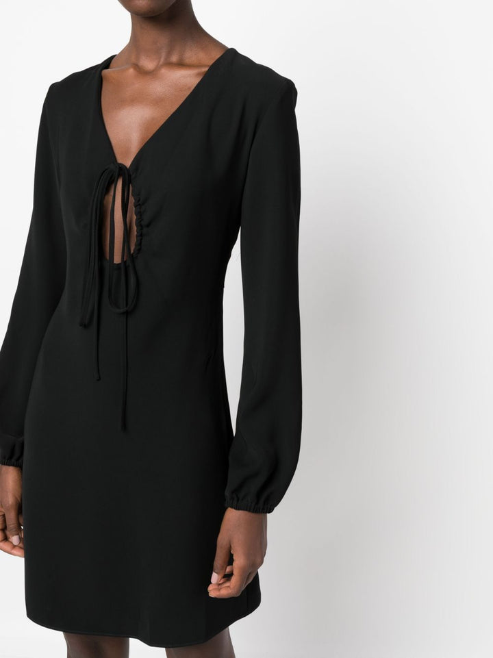 PAROSH Abito V-neck keyhole dress-9