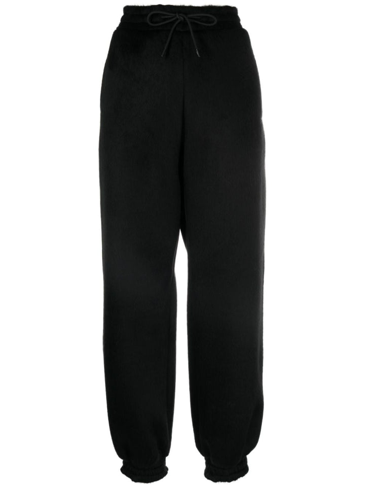 logo-embroidered tapered-leg trousers-0