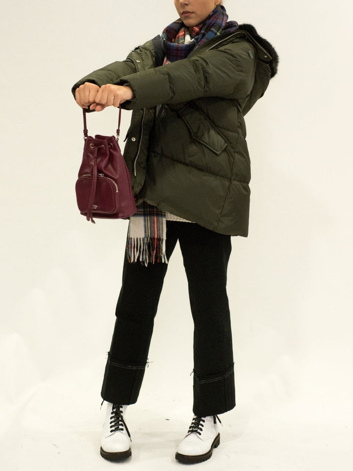 LA ROSE leather satchel bag black-12