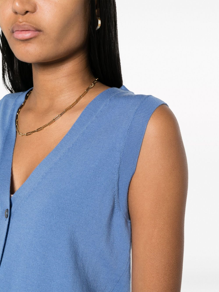 V-neck fine-knit vest-14