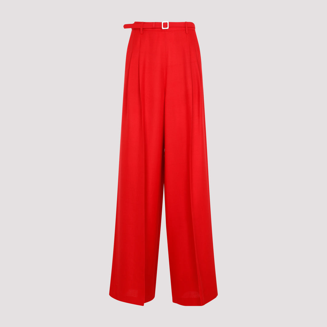 Red Silk Graciela Pants-0