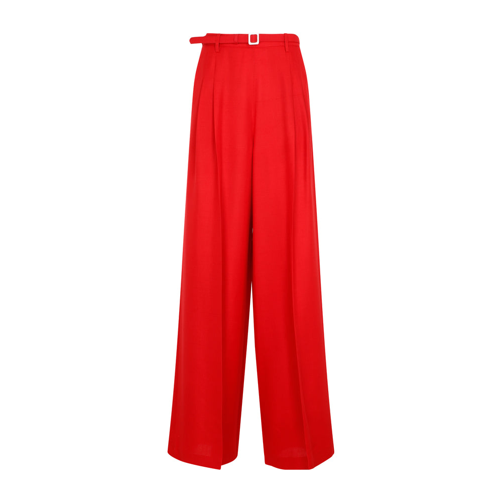 Red Silk Graciela Pants-1