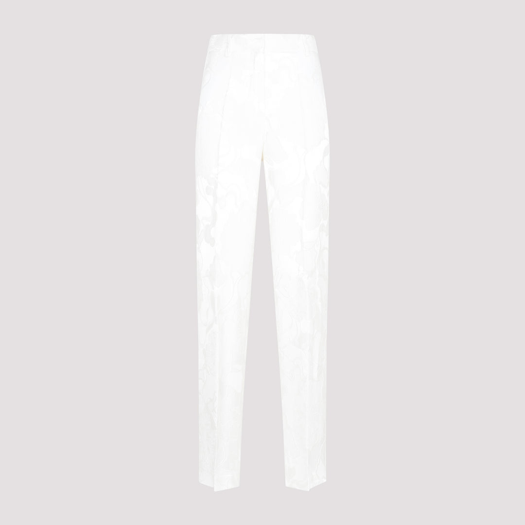 White Pulley Wool Pants-0
