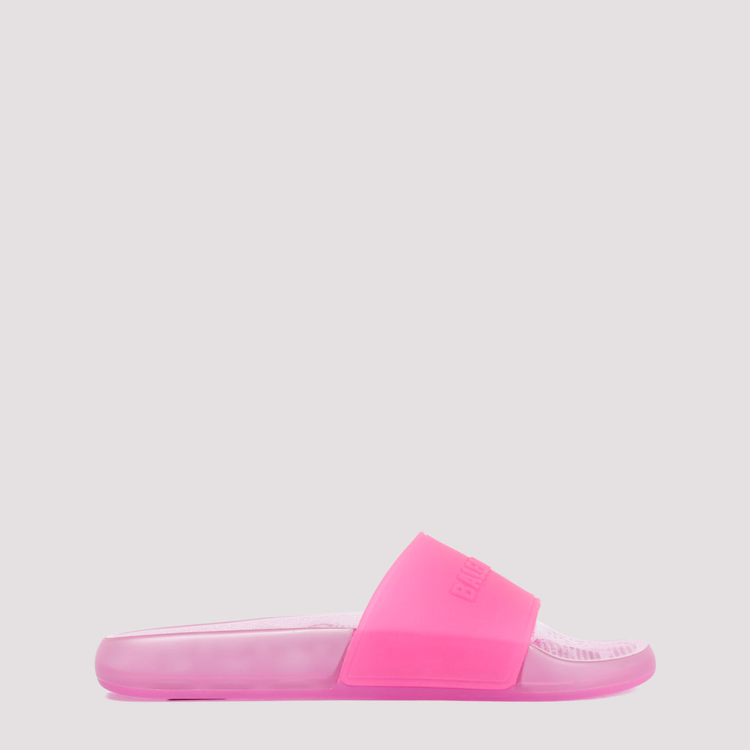 Pink Rubber Pool Transparent Slides Slippers-0
