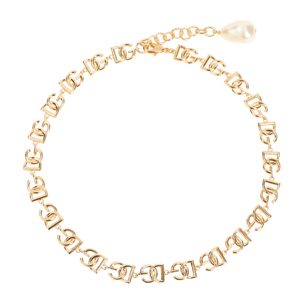 Golden DG Logo Brass Necklace-1