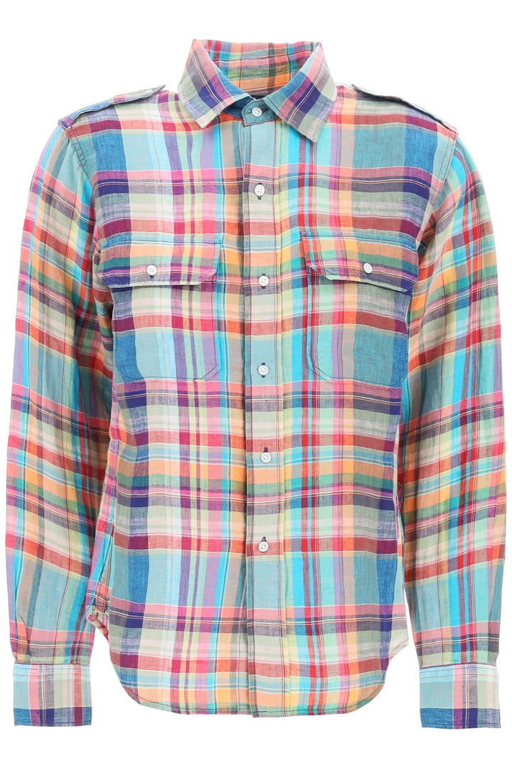 madras patterned shirt-0