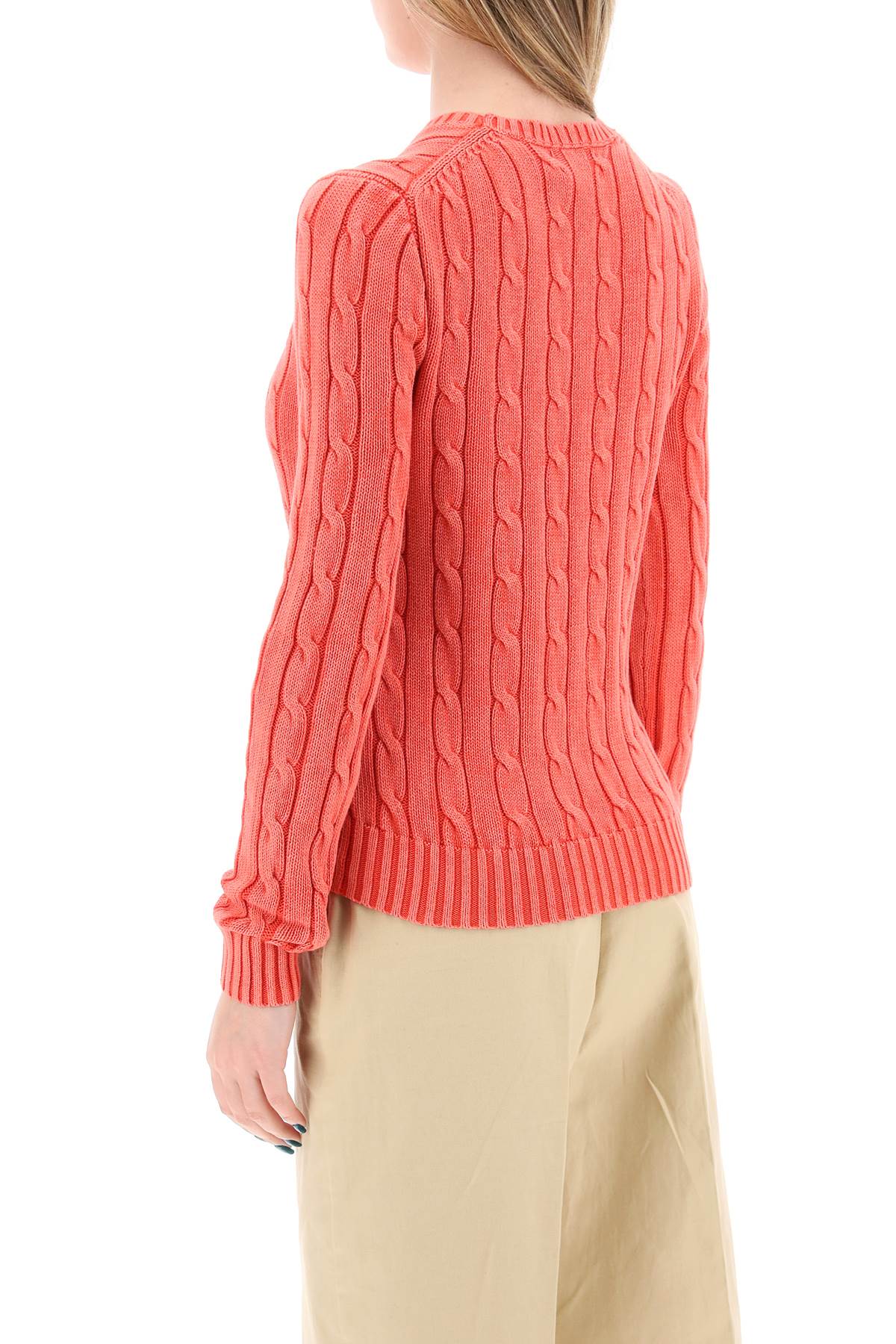 cotton cable knit pullover sweater-2
