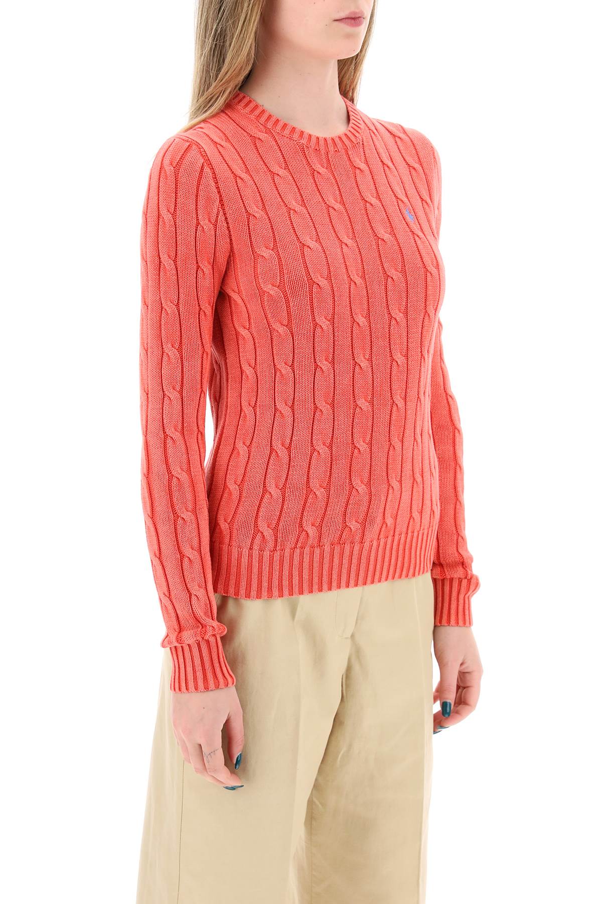 cotton cable knit pullover sweater-1