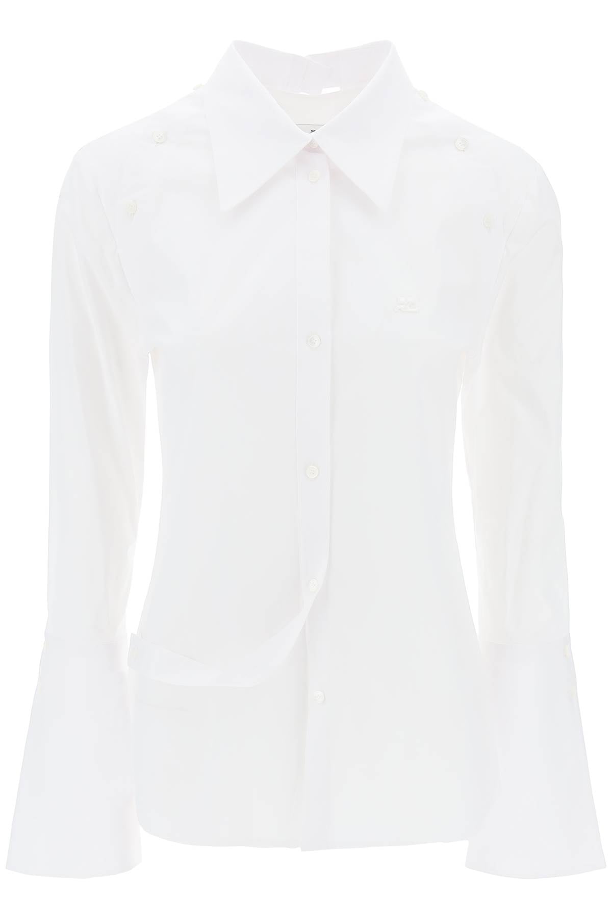 Courreges modular cotton poplin shirt-0