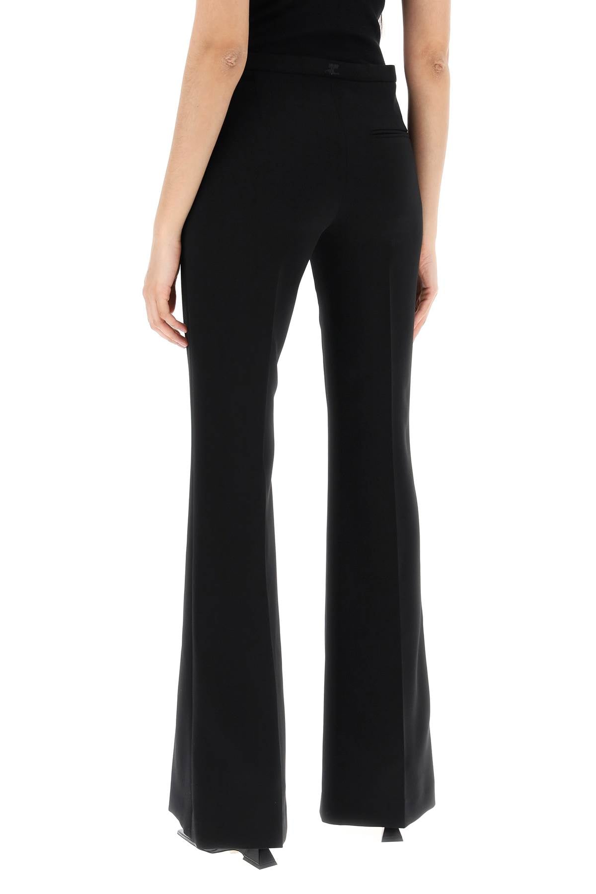 tailored bootcut pants in technical jersey-2