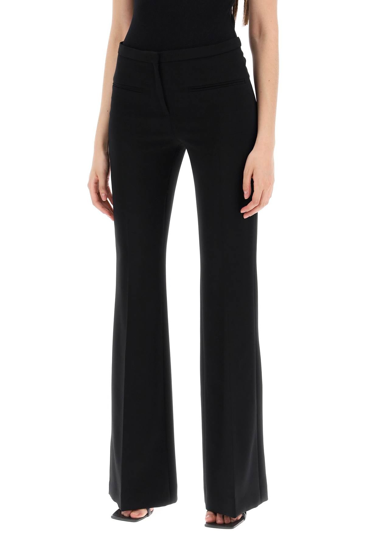 tailored bootcut pants in technical jersey-3