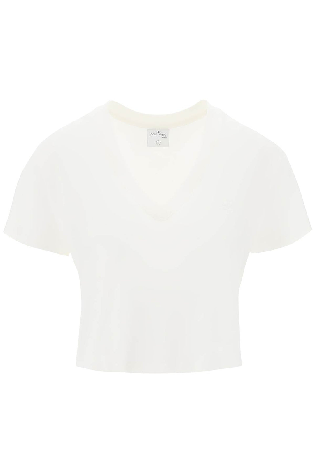 Courreges cropped logo t-shirt with-0