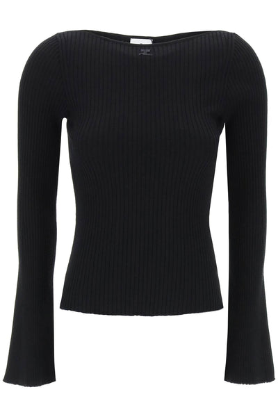 ribbed knit pullover sweater-0