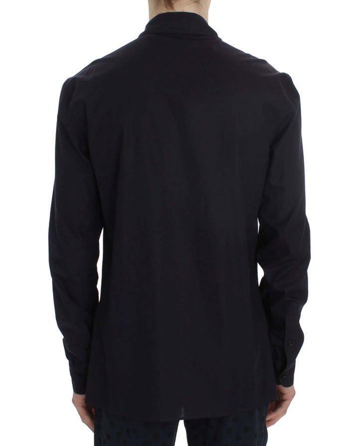 Dolce & Gabbana Purple Striped Cotton Pajama Lounge Shirt