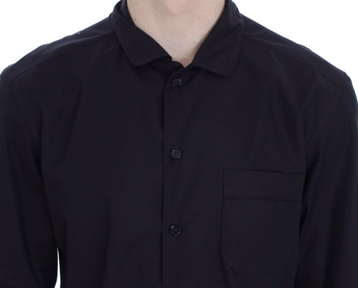 Dolce & Gabbana Purple Striped Cotton Pajama Lounge Shirt
