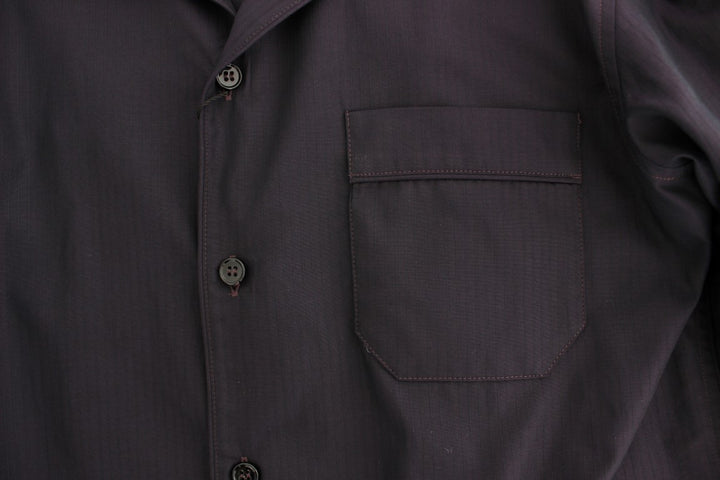 Dolce & Gabbana Purple Striped Cotton Pajama Lounge Shirt