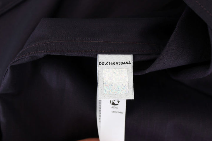 Dolce & Gabbana Purple Striped Cotton Pajama Lounge Shirt