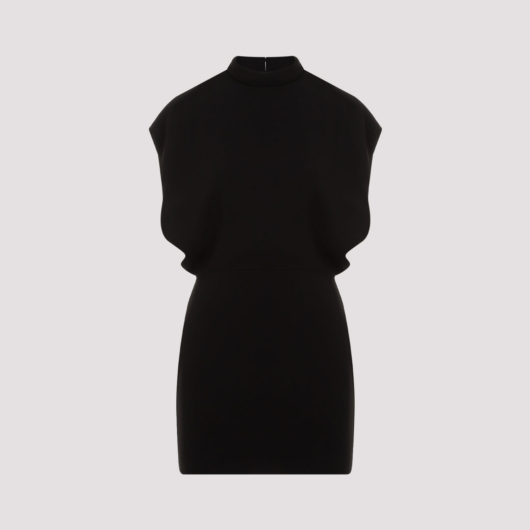 Black Querce Triacetate Mini Dress-0