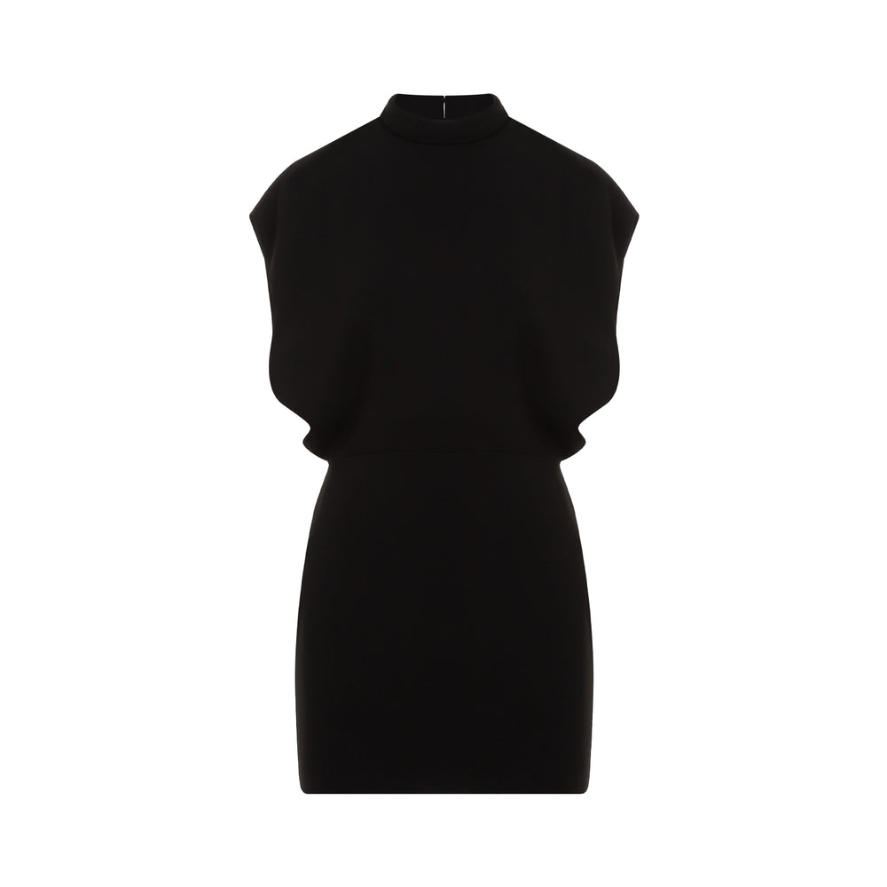 Black Querce Triacetate Mini Dress-1