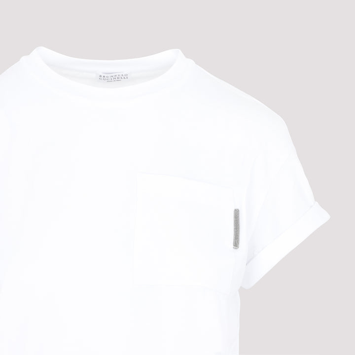 White Cotton T-Shirt-4