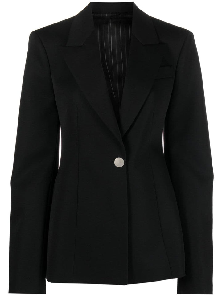 single-breasted virgin wool blazer-0