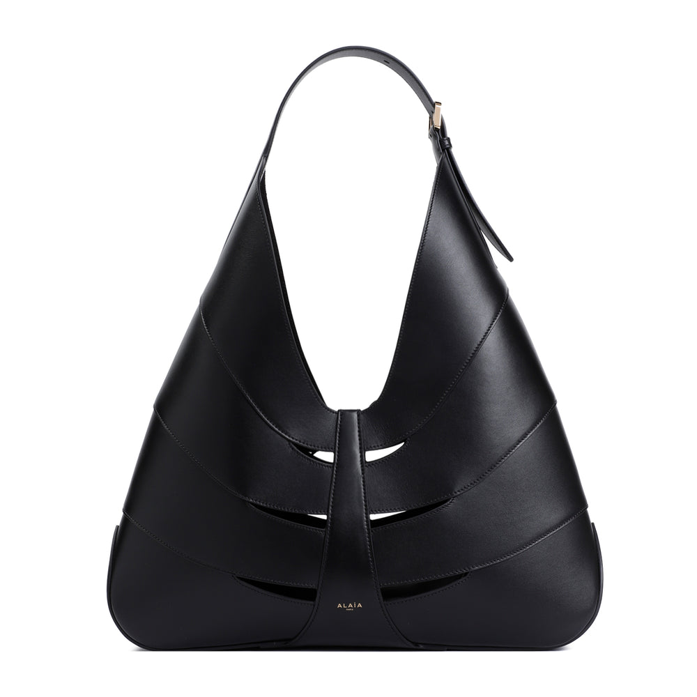 Black Delta Leather Hobo Bag-1