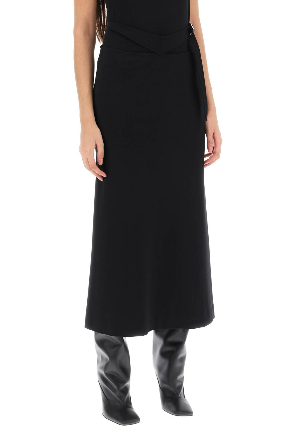 midi skirt with cut-out waist-1