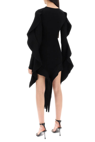asymmetric mini dress with ruffle details-2