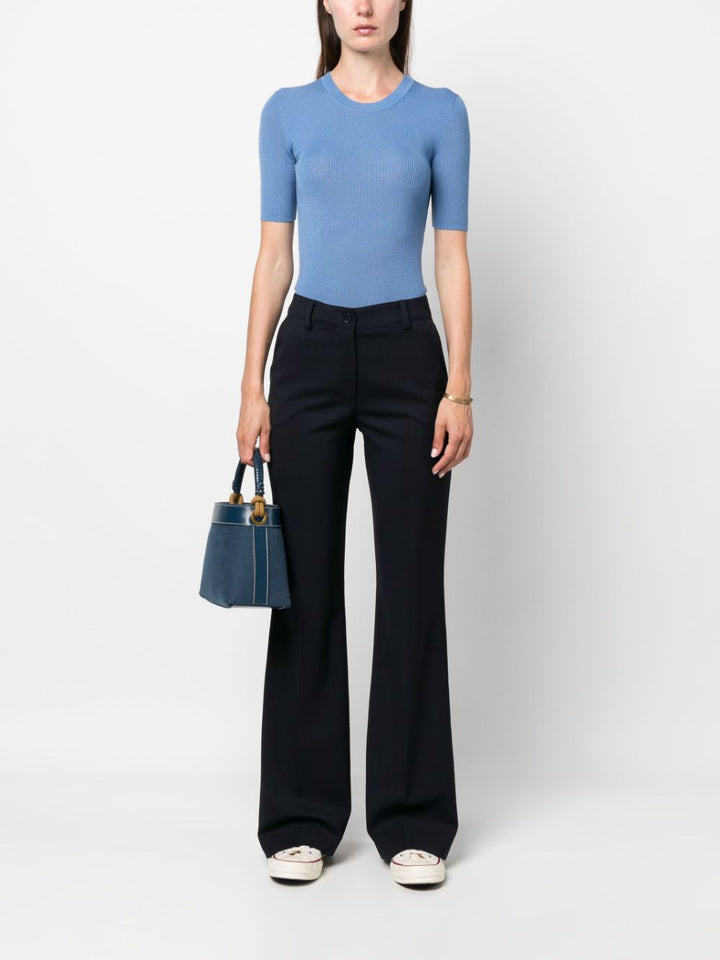 PAROSH ribbed-knit wool T-shirt-3