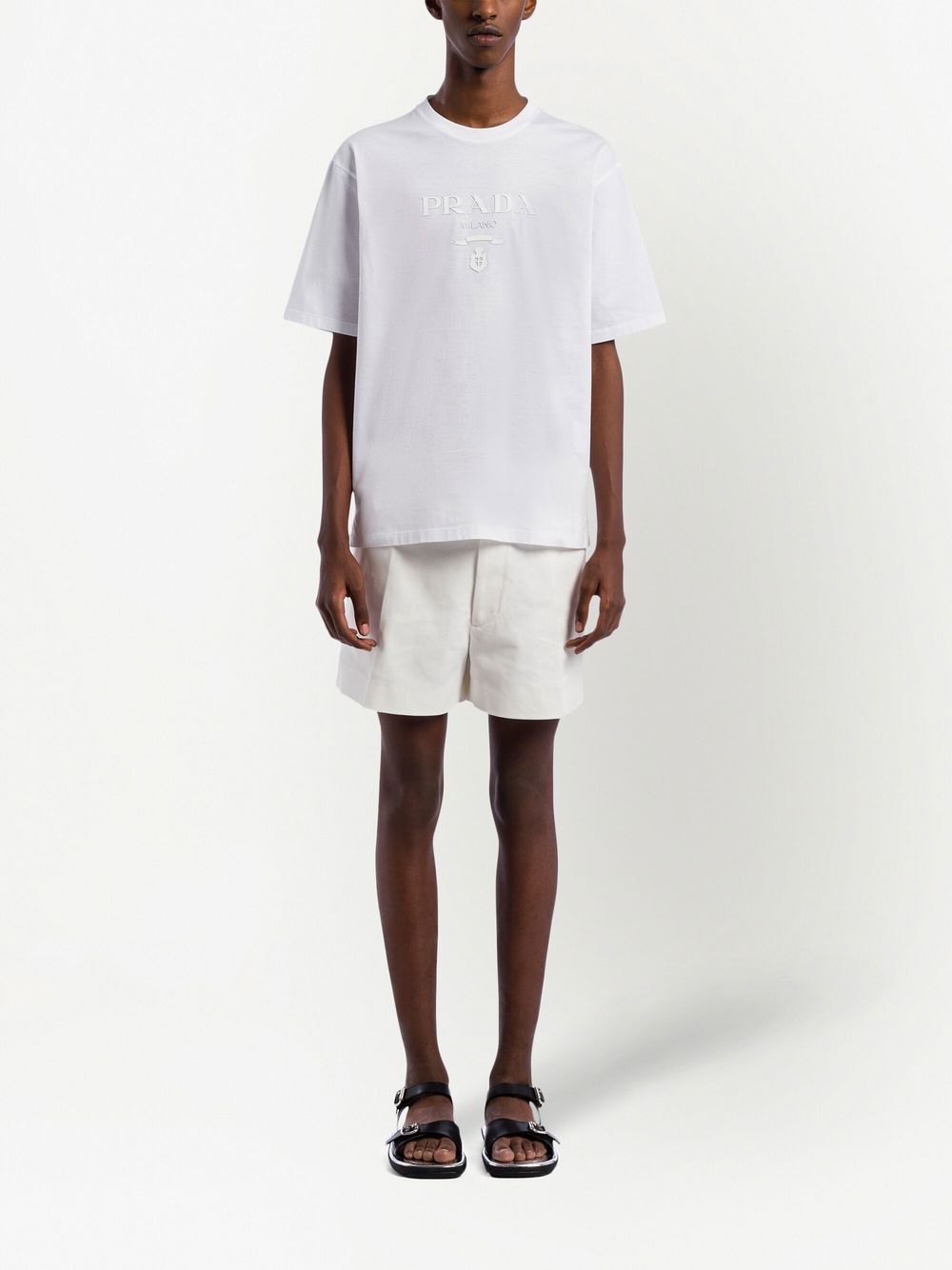 raised-logo cotton T-shirt-2