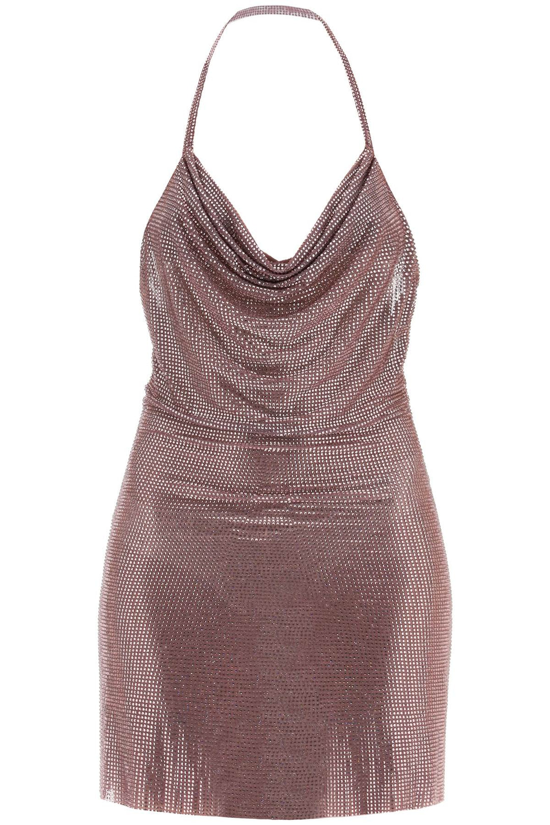 rhinestone mesh mini dress-0
