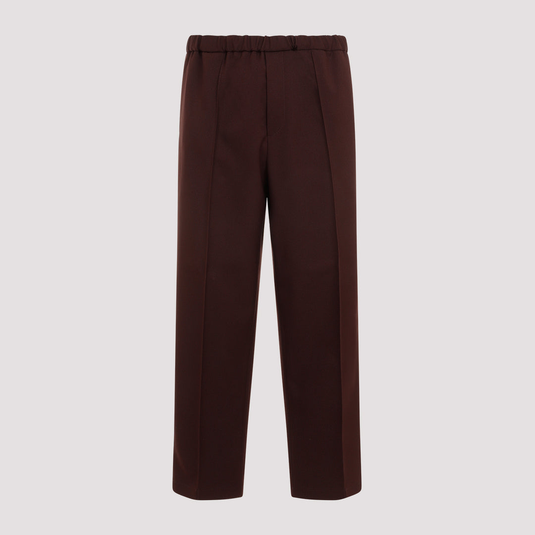 Brown Polyester Trousers-0