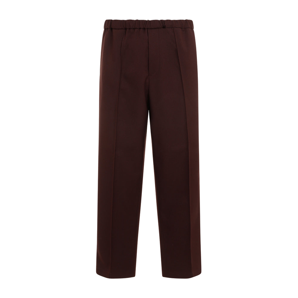 Brown Polyester Trousers-1